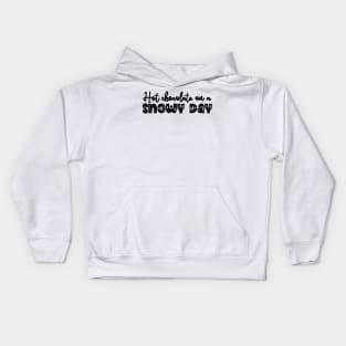 Hot chocolate on a snowy day Kids Hoodie